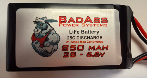 6.6v 25C 850mAh 2S LiFe Battery