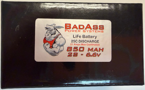 6.6v 25C 850mAh 2S LiFe Battery