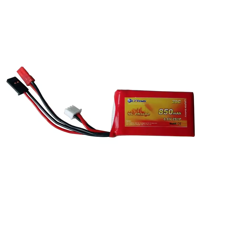 DF Battery - Flytown 850mAh 6.6V 20C 2S1P LiFePO4 LiFe Battery