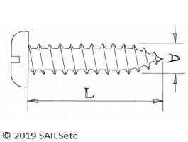 Pan head self tapping screws No 2 x 6 mm - SAILSetc